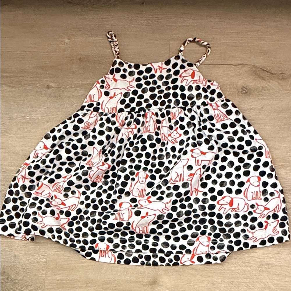 Polka Dot and Dog Print Kids Casual Dress